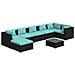 Set Salotto Da Giardino 8 Pz Con Cuscini In Polyrattan Nero - Foto miniatura 1