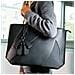 Borsa Shopper Scamosciata Con Stampa Serpente - Paris - Nera - Foto miniatura 6