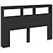 Testiera Con Contenitore A Led Nera 160x17x102 Cm - Foto miniatura 3