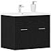 Mobile Lavabo da Bagno Rovere Nero 60x38,5x46 cm in Truciolato - Foto miniatura 9