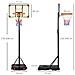 Canestro Basket per Bambini 6-14 Anni, Altezza Regolabile 2.1-2.4 m, Ruote e Base Riempibile, Giallo - Foto miniatura 4