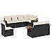 Set Divani Da Giardino Con Cuscini 8 Pz Nero In Polyrattan - Foto miniatura 2
