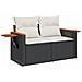 Set Divani Da Giardino Con Cuscini 8 Pz Nero In Polyrattan - Foto miniatura 3