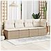 Divano Da Giardino Con Cuscini A 4 Posti Beige In Polyrattan - Foto miniatura 2