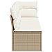 Divano Da Giardino Con Cuscini A 4 Posti Beige In Polyrattan - Foto miniatura 4