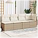 Divano Da Giardino Con Cuscini A 4 Posti Beige In Polyrattan - Foto miniatura 8