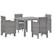 Set pranzo giardino 5 pezzi con cuscini grigio chiaro polyrattan - Foto miniatura 1
