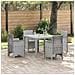 Set pranzo giardino 5 pezzi con cuscini grigio chiaro polyrattan - Foto miniatura 2