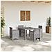 Set pranzo giardino 5 pezzi con cuscini grigio chiaro polyrattan - Foto miniatura 3