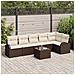 Set di divani da giardino 6 pezzi con cuscini in rattan poliestere grigio - Foto miniatura 2
