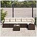 Set di divani da giardino 6 pezzi con cuscini in rattan poliestere grigio - Foto miniatura 3