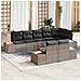 Set Divano da Giardino 9 Pezzi con Cuscini Grigio Polyrattan Acacia - Foto miniatura 2