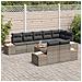 Set Divano da Giardino 9 Pezzi con Cuscini Grigio Polyrattan Acacia - Foto miniatura 3