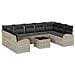 Set Divano da Giardino di 10 Pezzi con Cuscini Grigio in Rattan, Divano da Giardino a 2 Posti con Ripostiglio e Cuscini Grigio Chiaro in Rattan - Foto miniatura 1