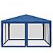 Tenda per Feste con 8 Pareti Laterali in Rete Blu 4x4 m HDPE - Foto miniatura 4
