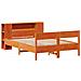 Letto Libreria senza Materasso Marrone Cera 160x200 cm in Pino - Foto miniatura 3