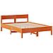 Letto Libreria senza Materasso Marrone Cera 160x200 cm in Pino - Foto miniatura 8