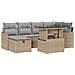 Set Divano da Giardino con cuscino 7 pcs Beige Poly Rattan - Foto miniatura 1