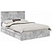 Letto con Contenitore con testiera Grigio cemento 150 x 200 cm - Foto miniatura 1