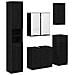 Set di mobili per il bagno 5 pcs Rovere Nero Legno multistrato - Foto miniatura 1