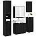 Set di mobili per il bagno 5 pcs Rovere Nero Legno multistrato - Foto miniatura 3