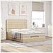 Struttura Letto Pouf con Materasso Crema 140x190 cm in Tessuto - Foto miniatura 3