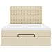 Struttura Letto Pouf con Materasso Crema 140x190 cm in Tessuto - Foto miniatura 7