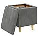 Pouf contenitore Grigio scuro 40 x 40 x 45 cm Velluto - Foto miniatura 3