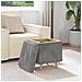 Pouf contenitore Grigio scuro 40 x 40 x 45 cm Velluto - Foto miniatura 4