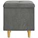 Pouf contenitore Grigio scuro 40 x 40 x 45 cm Velluto - Foto miniatura 5