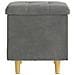 Pouf contenitore Grigio scuro 40 x 40 x 45 cm Velluto - Foto miniatura 6
