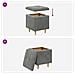 Pouf contenitore Grigio scuro 40 x 40 x 45 cm Velluto - Foto miniatura 9