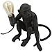 Lampada Da Tavolo Monkey In Polyresin Nero E Oro A Forma Di Scimmia Seduta - Foto miniatura 3