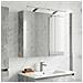 Mobiletto per specchio da bagno con lo scaffale Grigio cemento - Foto miniatura 4