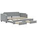 Divano Letto Estraibile Cassetti Grigio Chiaro 100x190 Tessuto - Foto miniatura 1