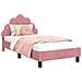 Struttura letto bambini con testata Rosa 80 x 160 cm Velluto - Foto miniatura 1
