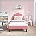 Struttura letto bambini con testata Rosa 80 x 160 cm Velluto - Foto miniatura 3