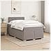 Letto box spring con materasso Tortora 120 x 200 cm Tessuto - Foto miniatura 3
