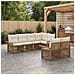 Set Divano da Giardino 7 pz 7-Numero di posti Beige polyrattan - Foto miniatura 6