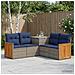 Set di divani 5 pz Grigio e Blu Navy Rattan sintetico e Acciaio - Foto miniatura 5