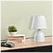 Lampada Da Tavolo Nano Con Base In Metallo E Paralume In Tessuto. Colore Bianco - Foto miniatura 2