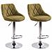 2X Sgabelli Design Lazio in Tessuto - Sedie Cucina Girevoli e Regolabili (83-104 cm) con Poggiapiedi I Sgabelli Bar Imbottiti (2 Pezzi) Verde - Foto miniatura 1