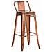 Sgabello Bar in Metallo Mason I Sgabello Alto Bancone Telaio 4 Gambe I Sgabello Industrial, H77CM I Sgabello Pub O Cucina con Schienale Rame - Foto miniatura 1