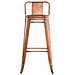Sgabello Bar in Metallo Mason I Sgabello Alto Bancone Telaio 4 Gambe I Sgabello Industrial, H77CM I Sgabello Pub O Cucina con Schienale Rame - Foto miniatura 3
