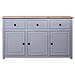 Credenza Grigia 135x40x80 cm in Legno Massello di Pino Panama - Foto miniatura 2