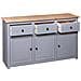 Credenza Grigia 135x40x80 cm in Legno Massello di Pino Panama - Foto miniatura 7