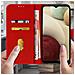 Custodia Samsung Galaxy A12 Portadocumenti Funzione Supporto Rosso - Foto miniatura 5
