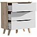 Cassettiera Scandinava A 3 Cassetti - Decoro In Rovere Sonoma - Gambe Massicce - L 80 Cm - Vankka - Foto miniatura 4