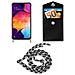 Catena Di Telefoni Cellulari Compatibile Con Samsung Galaxy A30s In Nero Camouflage - Coperchio Protettivo In Silicone Con Anelli D'argento, Cinturino In Corda E Custodia Staccabile - Foto miniatura 7