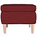 Poggiapiedi Con Gambe In Legno Rosso Vino In Tessuto - Foto miniatura 3